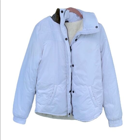ROXY White Snow Puffer Hooded Jacket Sz M - Picture 3 of 16